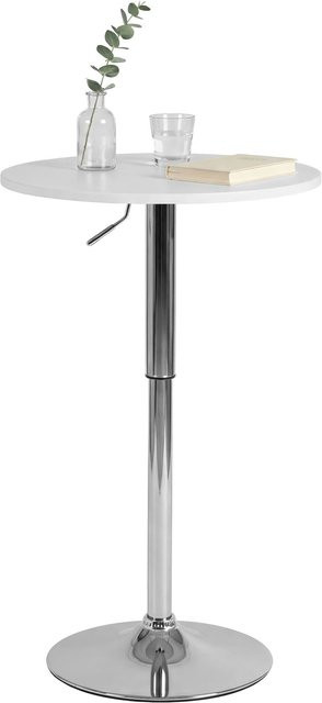 CLP Stehtisch Lamoni rund aus Pappelholz mit Metallgestell, höhenverstellbar und 360 Grad drehbar, Durchmesser: 60 cm - Bild 1