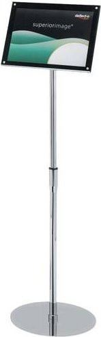 Deflecto Prospekthalter Bodenaufsteller Silber Schwarz DIN A3 B/T/H: 34 x 30 x 128 cm - Bild 1