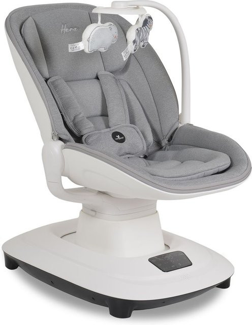 Cangaroo Babywippe Hera elektrisch mit Musik, Moskitonetz und 360-Grad-Drehung in Hellgrau - Bild 1