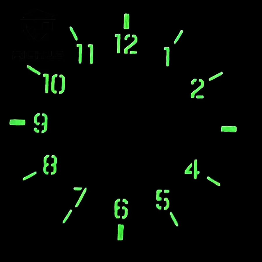 RICHUS Zifferblatt, 34 mm, schwarz, grün leuchtend - Bild 3