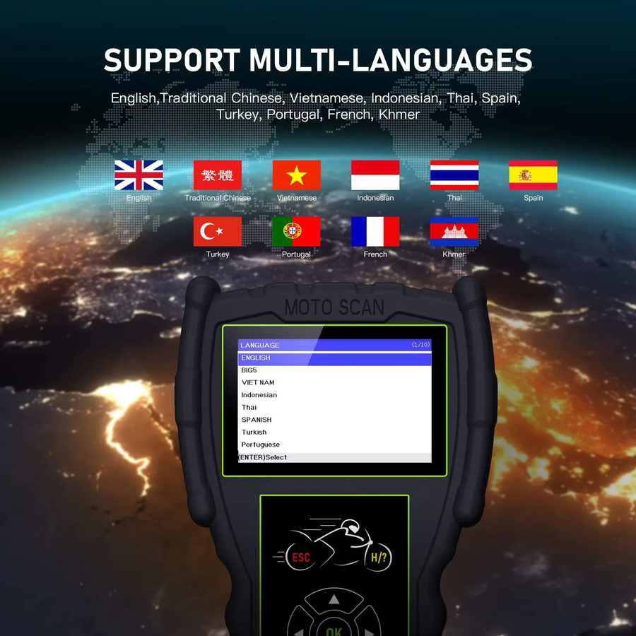 JDiag M100 Motorrad OBD2 Scanner Diagnose Werkzeug für KTM, Ducati, Honda, Yamaha und Kawasaki in Rot/Schwarz - Bild 6