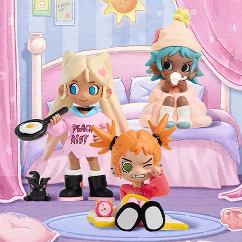 POP MART Lil Peach Riot SLEEPOVER Serie Blind Box Mystery Box mit einer Sammelfigur als Überraschungsmoment - Bild 1