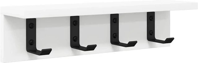 vidaXL Wandmontierter Nachttisch in Weiß, Modernes Design, B/T/H: 40 x 10,5 x 10,5 cm - Bild 1