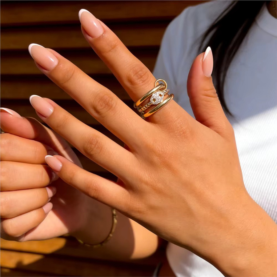 Spinelli Kilcollin Ring-Set Edelstahl, Gold, Zirkonia, Damen - Bild 4