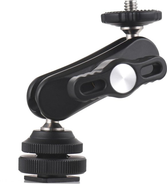 Andoer Mini-Cool Multifunktions-Doppelkugel-Adapter mit Kaltschuhhalterung und 1/4-Zoll-Schraube in Schwarz - Bild 1
