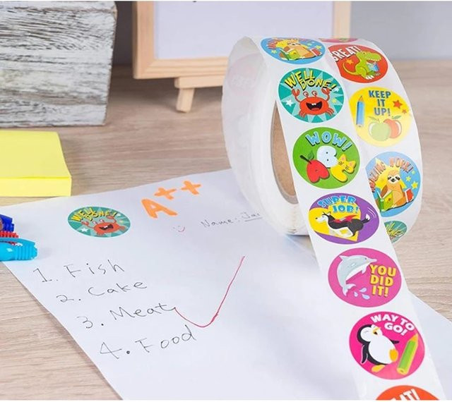 500 Stück Kinder Cartoon Ermutigung Aufkleber mit niedlichen Tier-Motiven in Multicolour für DIY Belohnungen und Lernspielzeug - Bild 1