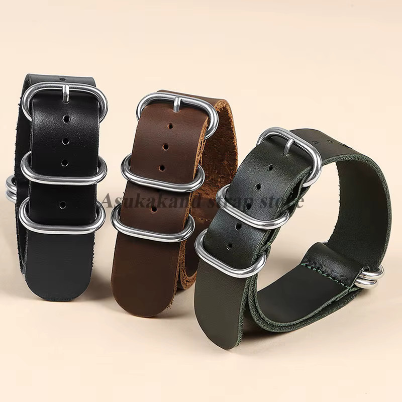 Braun Uhrenarmband Leder, Braun, Unisex - Bild 2