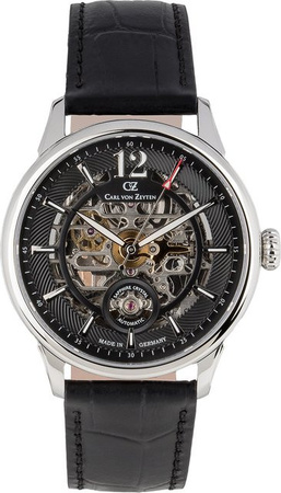 Carl von Zeyten Automatik Herrenuhr, Edelstahl, 43 mm, Schwarz, 5 ATM