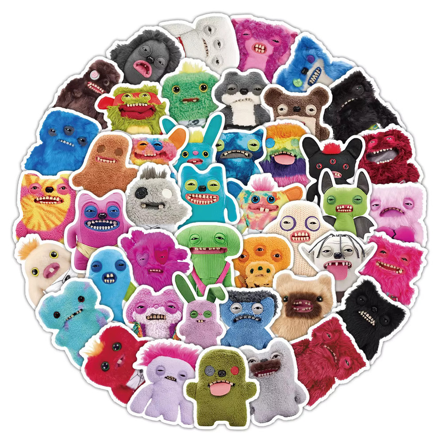 FANLU Fuggler Puppe Cartoon Aufkleber, Tiere, Bunt / Mehrfarbig, 50-teiliges Set - Bild 2