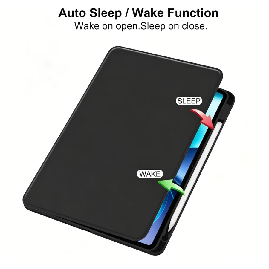 Smart Case für Vivo Pad6 Pro 13,2 Zoll 2026 PA2671, drehbares Acryl-Tablet-Cover mit Stifthalter, Schwarz - Bild 2