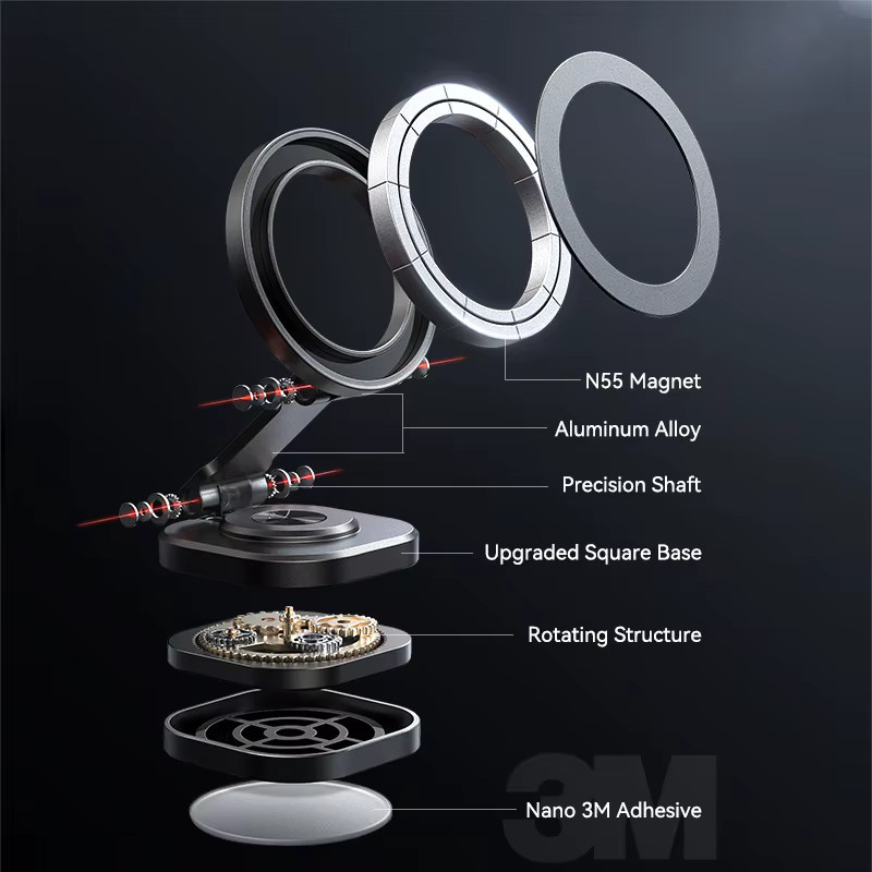 Joyroom Magnetische Auto-Handyhalterung aus Metall in Schwarz für iPhone und Samsung - Bild 6