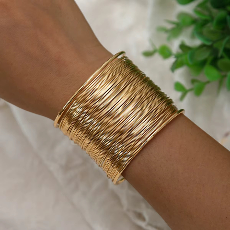 Armband, C-förmig, ausgehöhlt, Stahldraht, Punk-Style - Bild 3