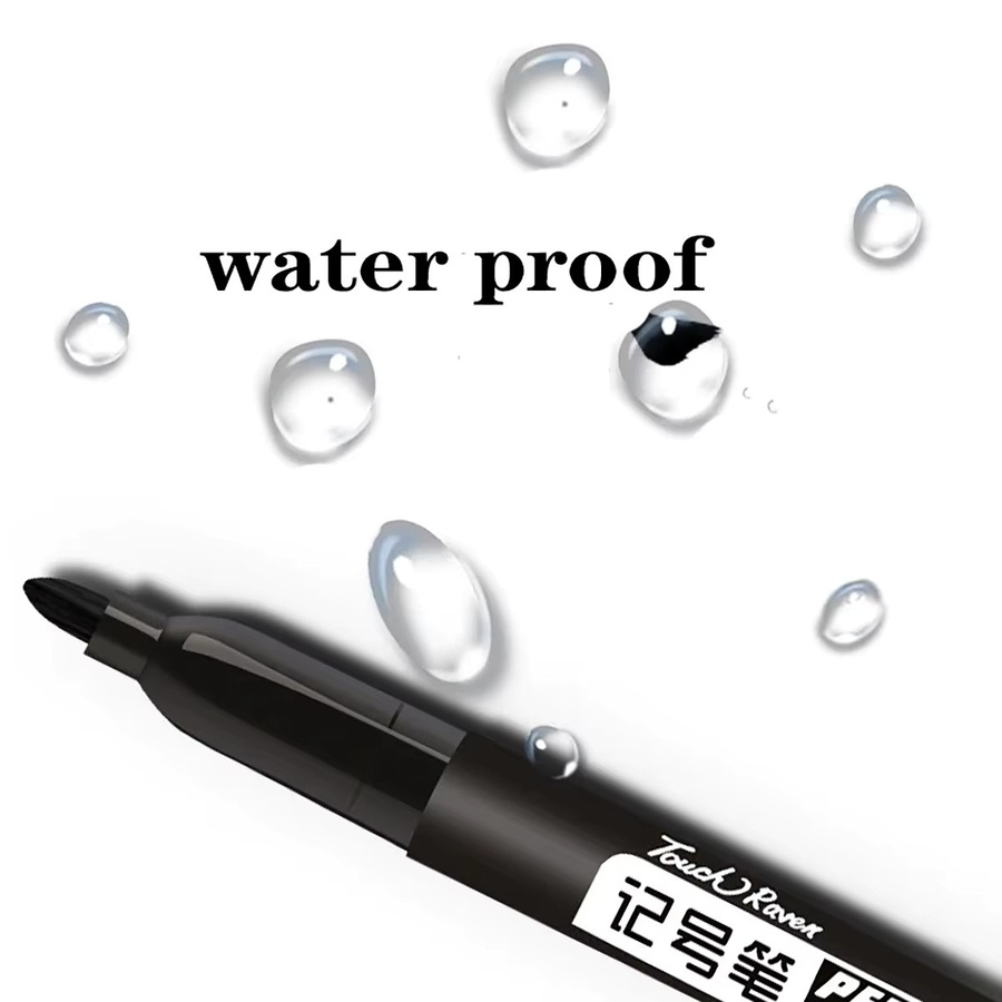6er-Set Ölbasierte Marker in Schwarz, Wasserdichte und Lichtechte Broad-Tip Stifte für Whiteboards und Büroarbeiten - Bild 4
