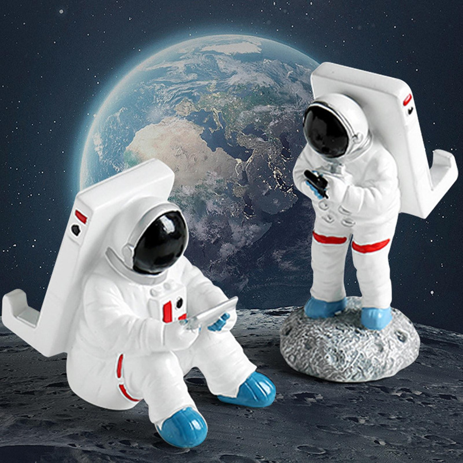 OutsideWorld Astronaut Handyhalter aus Harz in Weiß für den Schreibtisch - Bild 2