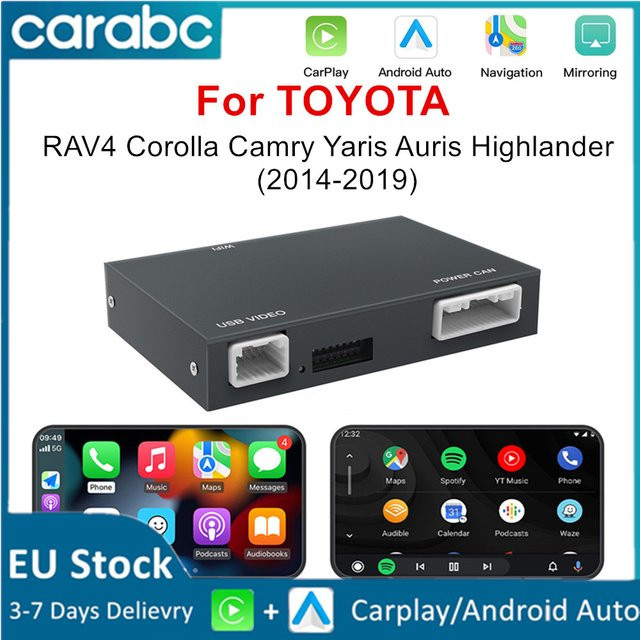 CARABC Wireless CarPlay und Android Auto Adapter für Toyota Touch 2 Entune 2.0 in Schwarz und Grau - Bild 1