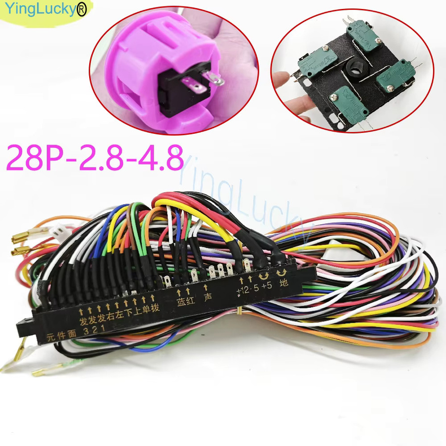 28-poliger Jamma-Kabelbaum für Neo Geo Arcade-Boxen und Spielbretter mit Joystick- und Tastenanschlüssen in Multicolor - Bild 3