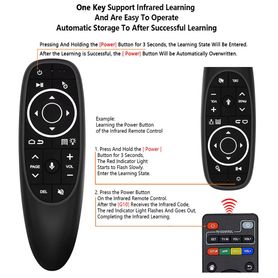 SkyBeats G10 G10S Wireless Air Mouse mit Sprachsteuerung und Gyroskop in Schwarz für Android TV Box und PC - Bild 4