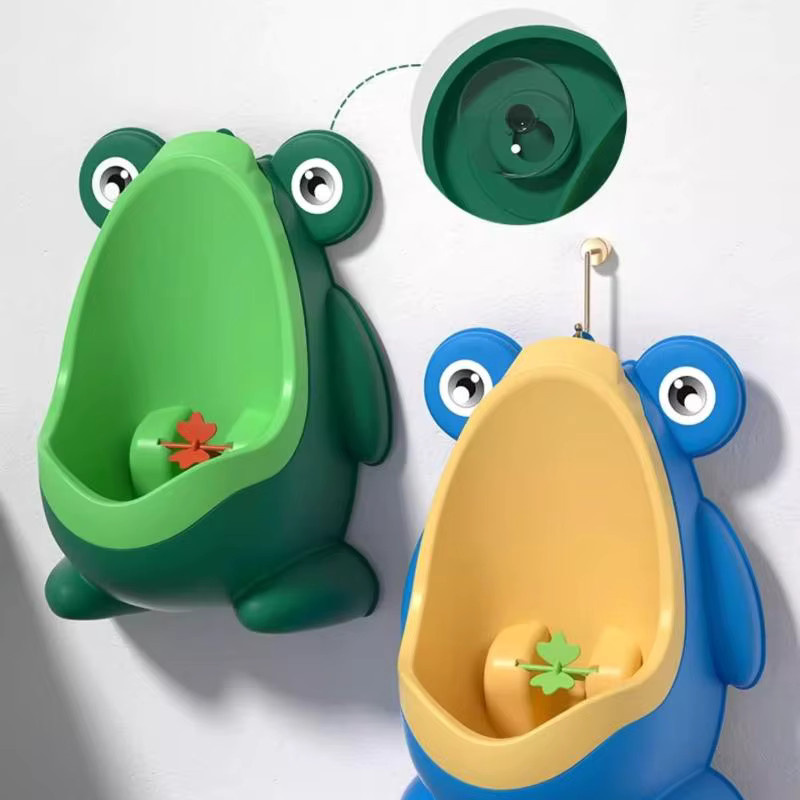 Frosch Töpfchentrainer für Jungen mit Zielspiel in Grün, wandmontierter Pinkeltrainer zum Sauberkeitslernen - Bild 4