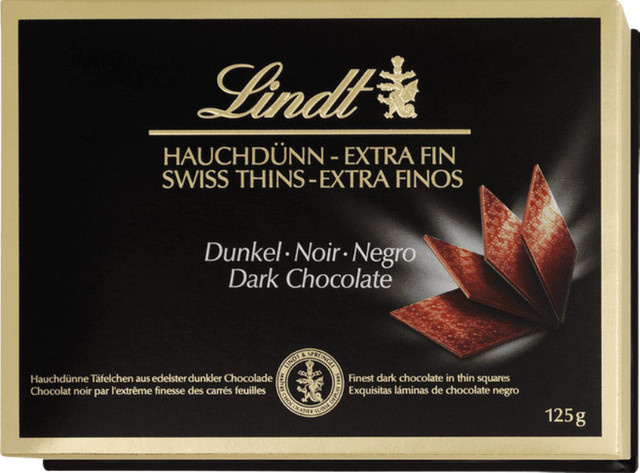 Lindt Hauchdünn Dunkel Schokoladentafel 125 g - Bild 1