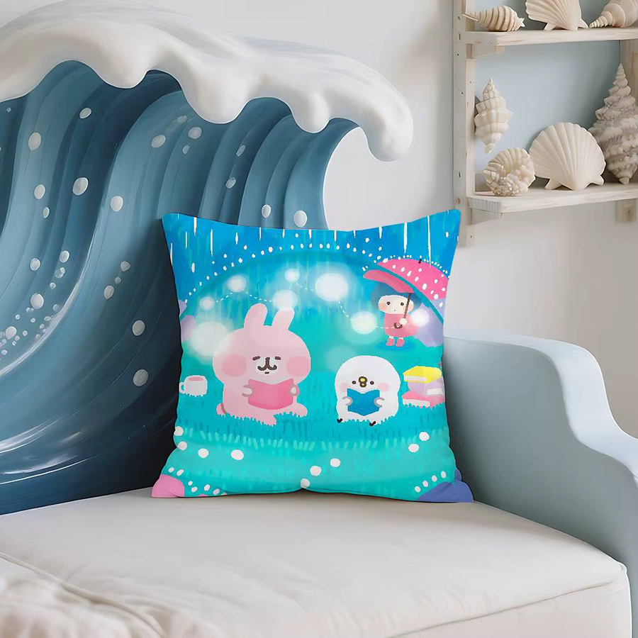 52TOYS K-KANAHEI Kissenbezug mit Tier-Motiv, Blau, Polyester, B/H: 40 x 40 cm - Bild 3