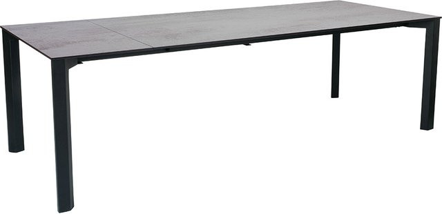 Stern Ausziehtisch Penta Silverstar Zement hell mit Aluminiumgestell in Schwarz Matt B/T: 100 x 200/250 cm - Bild 1