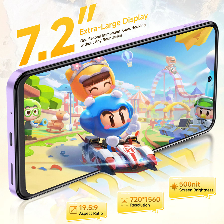 Oukitel C68PLUS Smartphone Android 15 mit 128GB ROM, 16GB RAM, 7,2 Zoll HD-Display und 6000mAh Akku in Blau - Bild 3