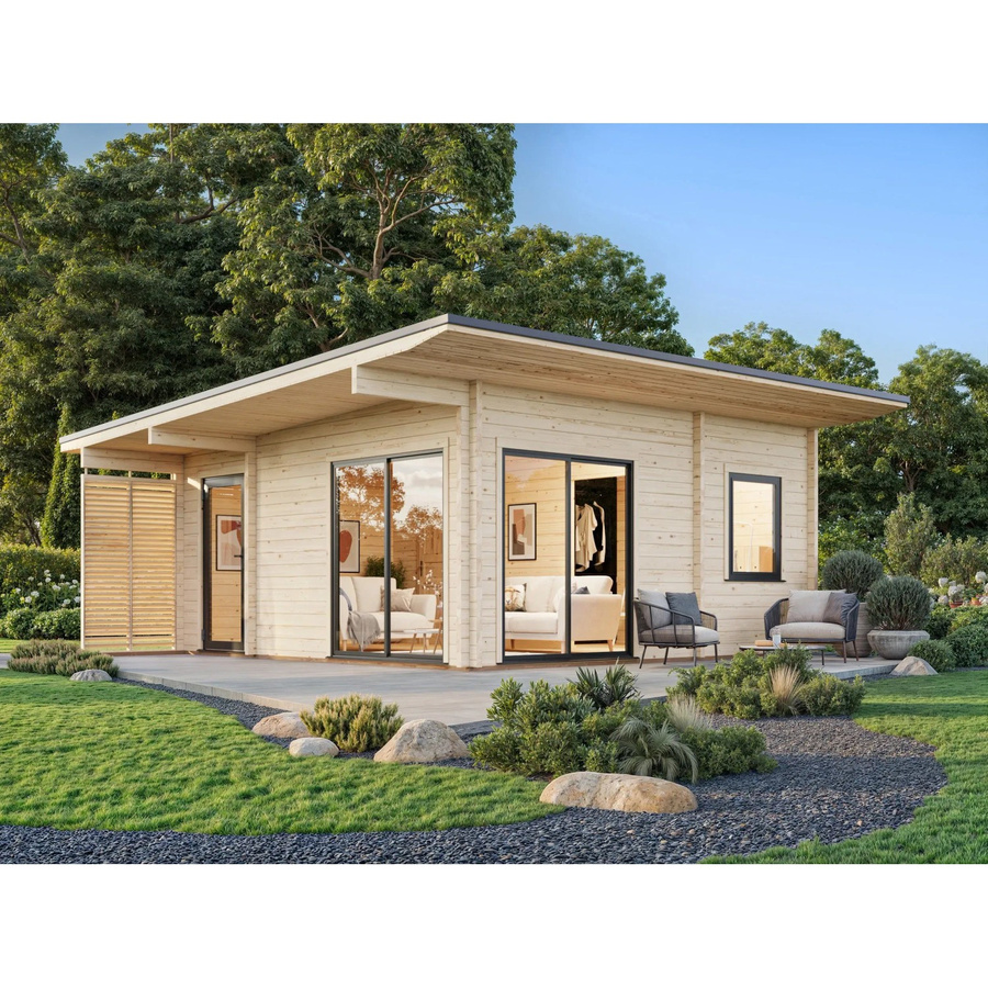 Palmako Ferienhaus Cecilia aus Fichte in Naturbelassen, B/T: 540 x 540 cm - Bild 2