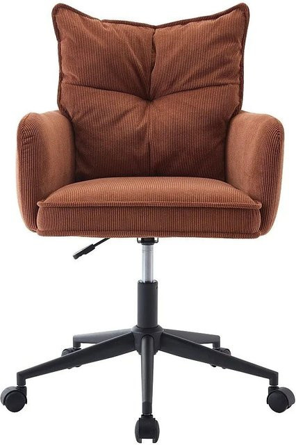 Bürostuhl Bataru ohne Armlehnen in Terracotta mit Metallgestell und Rollen für Home-Office und Erwachsene - Bild 1