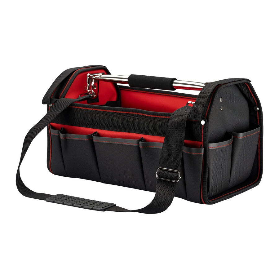 Wiltec Werkzeugtasche XL aus Polyester in Rot und Schwarz mit Tragegriff und Trageriemen - Bild 2