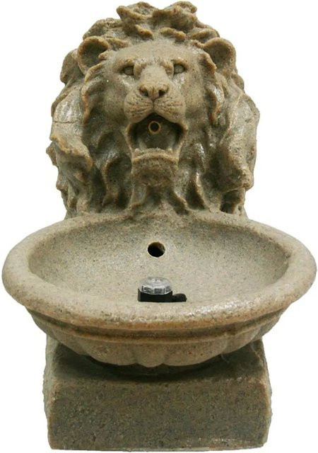 Ubbink AcquaArte Basel Löwenkopf Gartenbrunnen Set mit LED in Sandstein-Optik, B/T/H: 38 x 45 x 52 cm - Bild 1