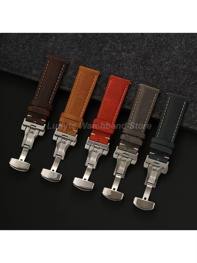 luffyte Uhrenarmband Leder, Vintage, Herren - Bild 2
