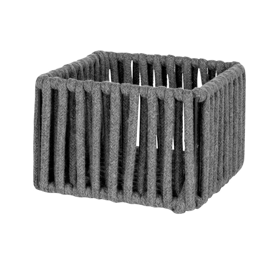 Schöner Wohnen Badkorb Zovo S Grau mit Metall-Draht-Gestell und Baumwoll-Polyester-Kordel - Bild 2