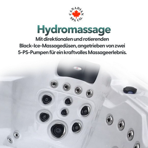 Canadian Spa Whirlpool Alberta AI in Braun für 6 Personen mit Soundsystem und LED, B/T/H: 240 x 216 x 93 cm - Bild 3