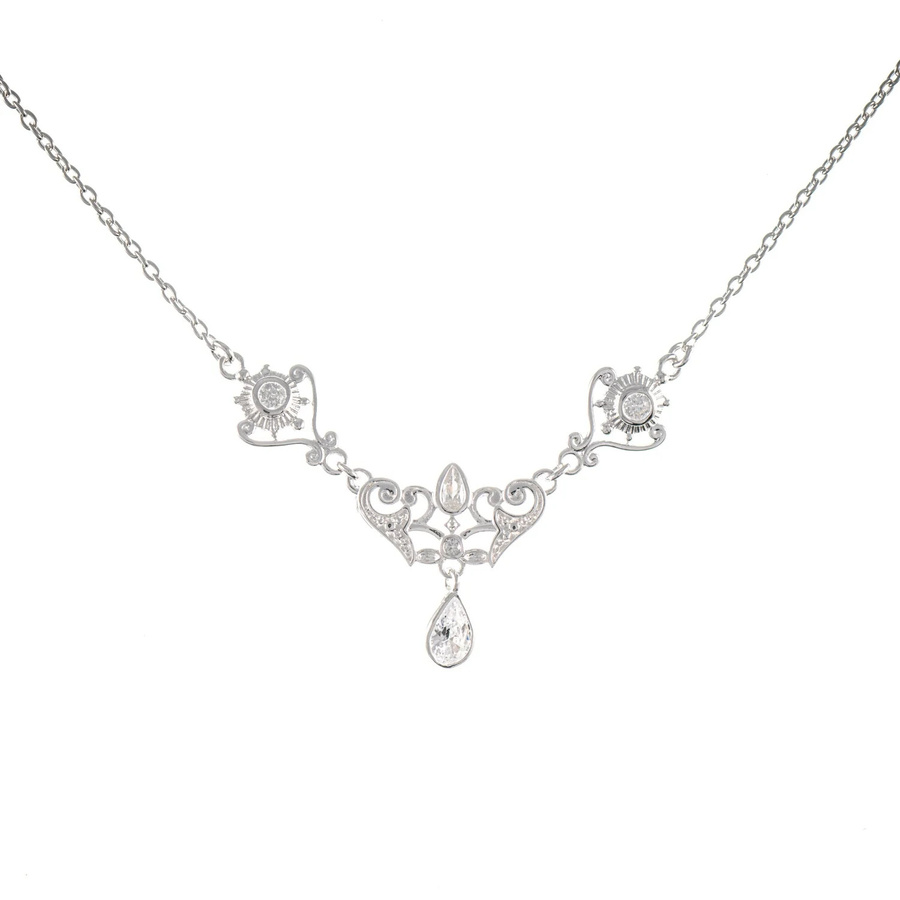 Collier 925 Silber, Zirkonia weiß, Unisex - Bild 1