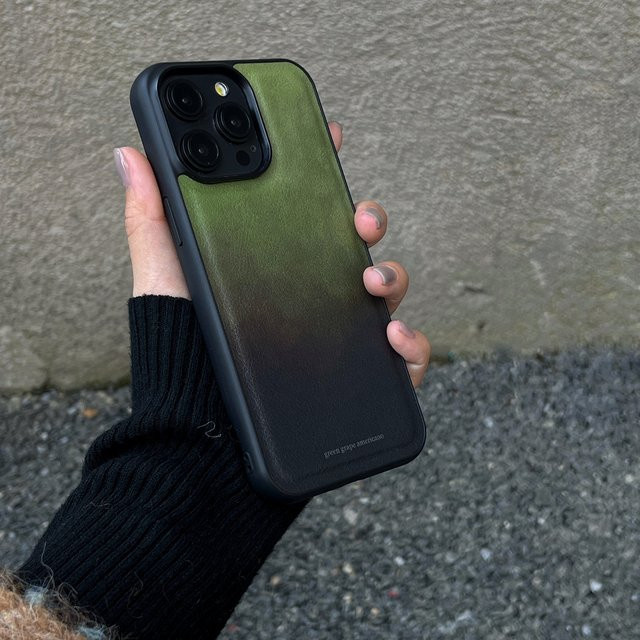 Hochwertige Kunstleder Schutzhülle in Grün-Schwarz für iPhone 11 bis iPhone 17 Pro Max - Bild 1