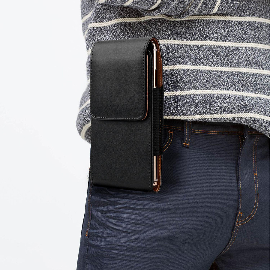 3C Goodbuy Universal Ledertasche in Schwarz als Herren-Hüfttasche und Holster für Smartphones von 3,5 bis 6,3 Zoll mit Gürtelclip - Bild 5