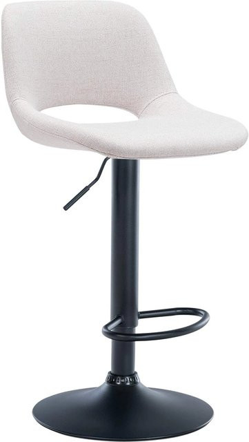 DELUKE Barhocker JAKSON Barstuhl mit Lehne in Creme und Schwarz aus Stoff und Metall - Bild 1