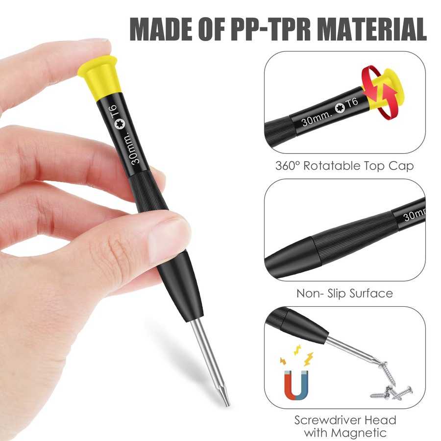 24-teiliges magnetisches Präzisions-Schraubendreher-Set von Hands DIY in Multicolour für die Reparatur von Elektronik, Uhren und Schmuck mit Torx, Kreuz und Y-Kopf - Bild 2