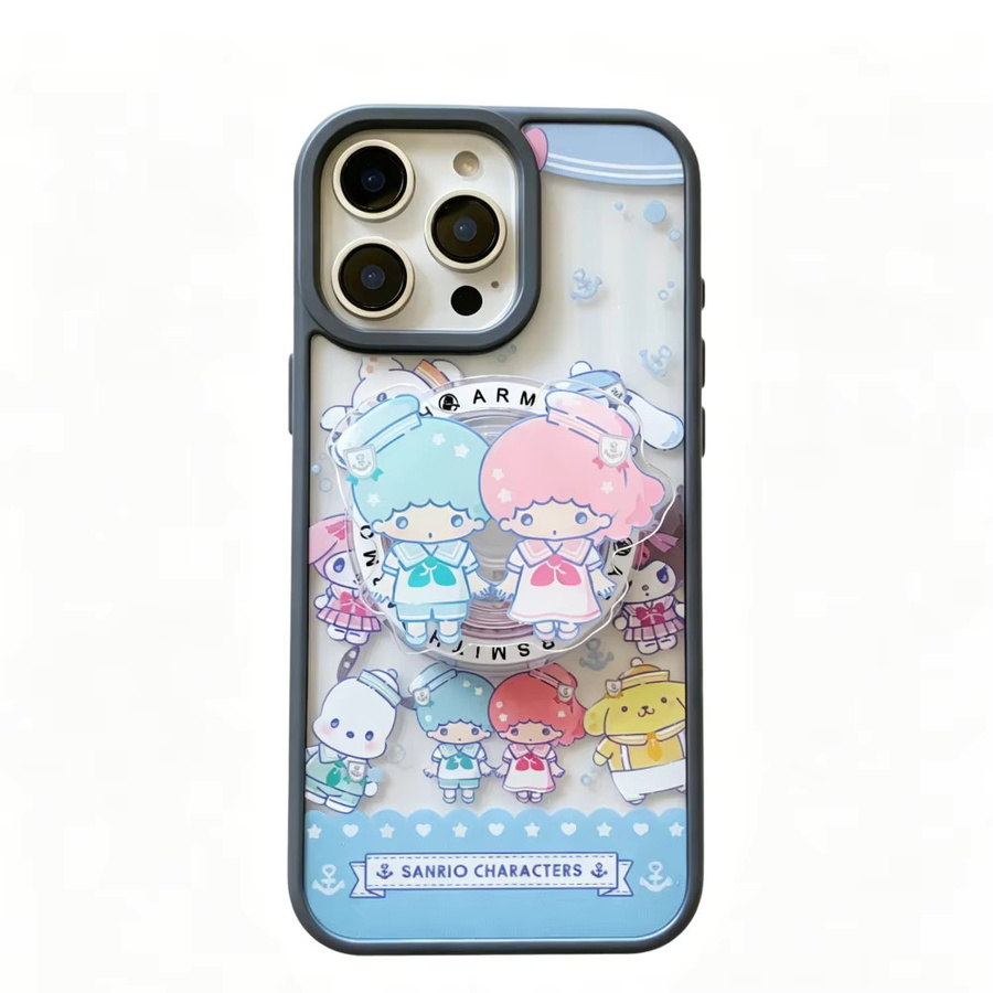 Sanrio Glitzer Schutzhülle mit Kitty-Mädchen-Design und MagSafe Magnet für iPhone 12 13 14 15 16 17 Pro Max, Mehrfarbig - Bild 1