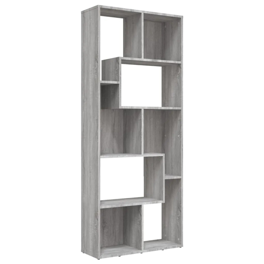 vidaXL Bücherregal modern in Grau, Wandmontage möglich, B/T/H: 67 x 24 x 161 cm - Bild 2