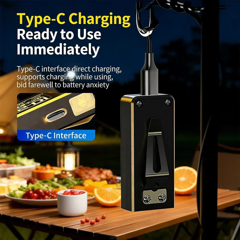 Heinast Mini Tragbare COB LED Taschenlampe Schwarz Wiederaufladbar mit Clip und Magnet - Bild 4
