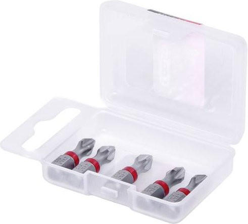KS Tools TORSIONpower Kreuzschlitz-Bit PH2, 5er Pack, Antrieb: 1/4 (6,3 mm), Farbe: Silber - Bild 1