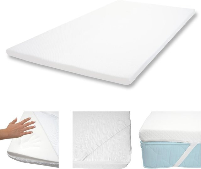 MCW Memoryfoam-Matratzentopper MCW-E63 aus Viscoschaum in Weiß, B/T/H: 140 x 200 x 6 cm - Bild 1