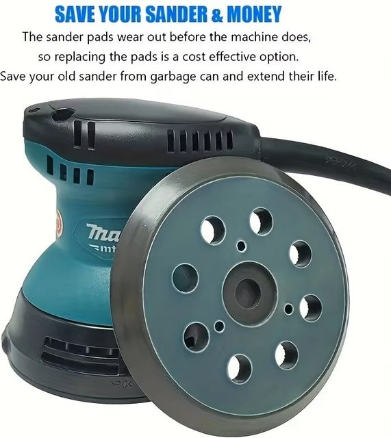 Makita 8-Loch-Schleifpad Ersatz-Hakenring mit 5 Zoll Durchmesser für Exzenterschleifer BO5010 und BO5030/K - Bild 1