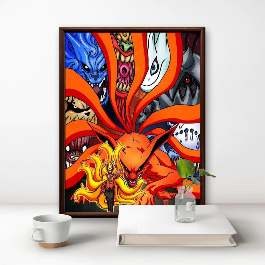 Kayou Naruto Diamantmalerei-Set Nine Big Tails 5D Stickerei in Multicolour, rahmenloses Anime-Kunsthandwerk für die Heimdekoration - Bild 2
