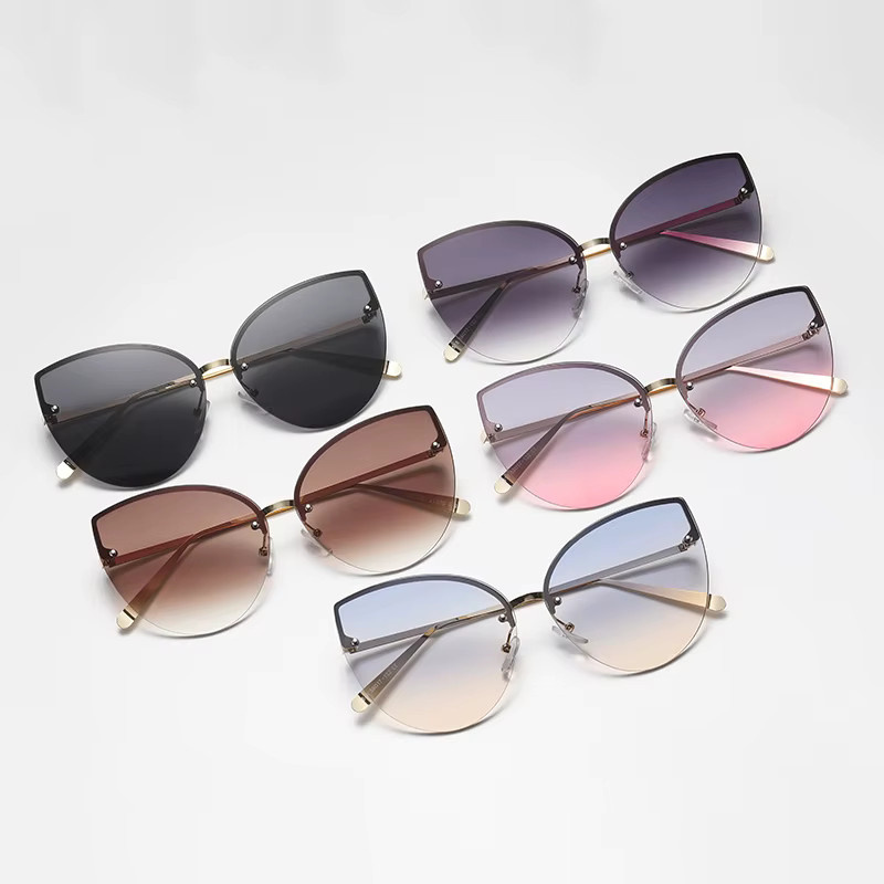 Julyrays Sonnenbrille Cat Eye, randlos, Metall, braun, Damen - Bild 2