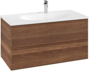 V&B Waschtischunterschrank Antao mit Auszugbeleuchtung in Warm Walnut, B/T/H: 98,8 x 50,4 x 49,6 cm - Bild 1