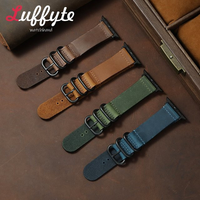 luffyte Uhrenarmband Leder, Vintage, Herren - Bild 1