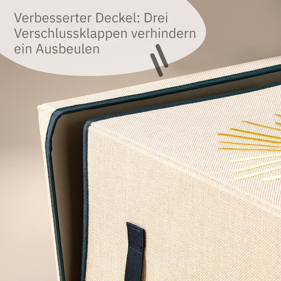 Lifeney Aufbewahrungsbox mit Deckel und Griffen, Farbe: Beige, B/T/H: 33 x 33 x 33 cm - Bild 2