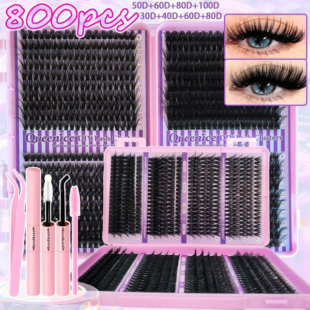 QUEENICE Wimpern-Cluster, Black, Unisex - Bild 1